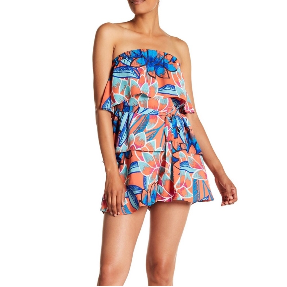 Parker tiered strapless romper
